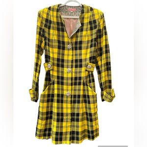 Vintage“Little Potty Red Shoes “Yellow Tartan Jacket